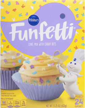 PILLSBURY Funfetti Cake Mix with Candy Bites, Backmischung Gelb 432 gr